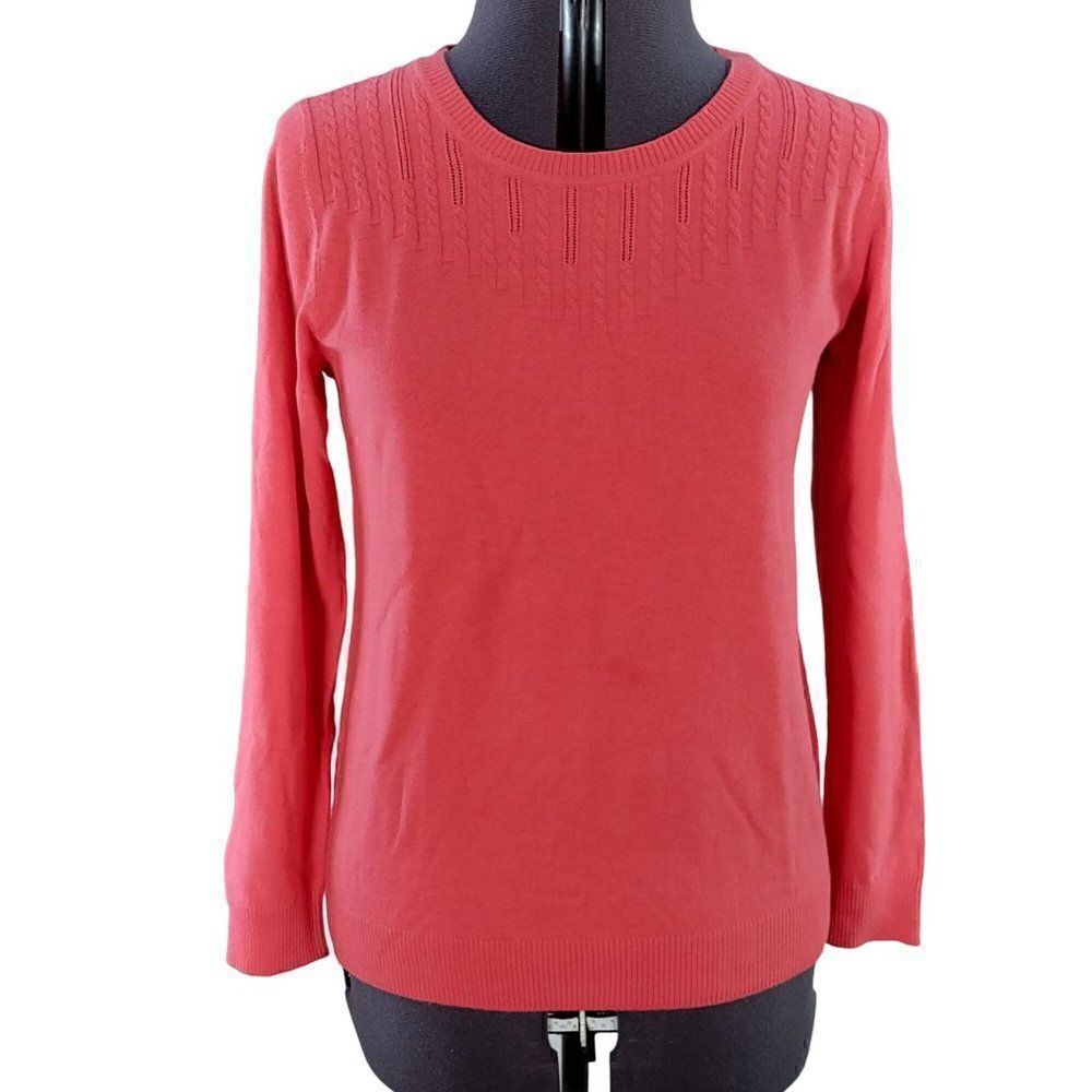 NWOT Talbots Salmon Lightweight Tight Knit Sweater Sz S